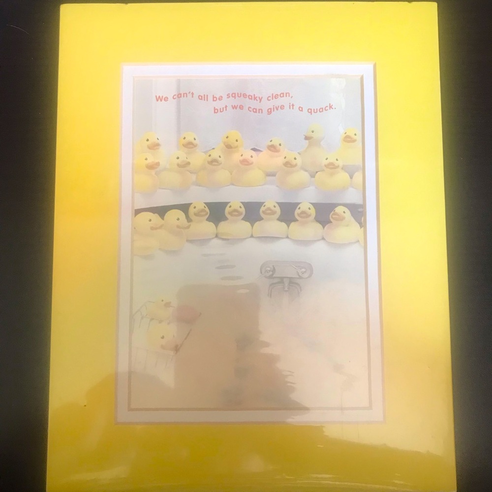 Two matted rubber duck pictures
